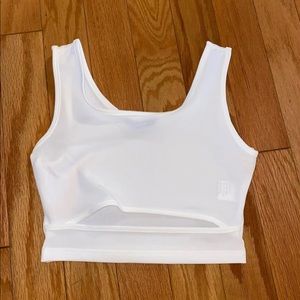 SOLD White belly cut out crop top